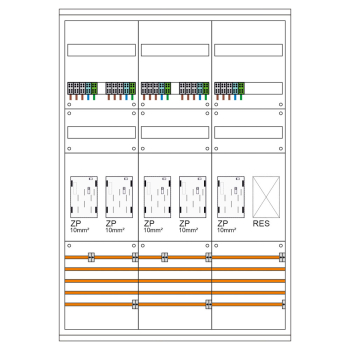 SCHIEGL Zählerschrank eHZ 5 Zählerplätze, 1 Leerplatz